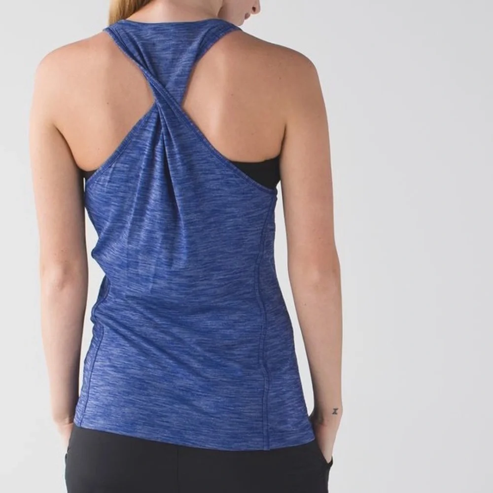 Lululemon &go Everywhere Tank Heathered Sapphire Blue size 10